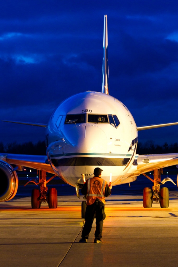 Taxiing for departure.