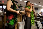 Performing some traditional Hawaiian music.