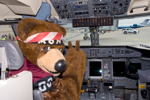 Monte in the captain\'s seat