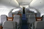 Lufthansa Boeing 747-8I upper deck business class cabin. (Photo by Chris Sloan/Airchive.com)