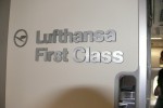 First Class signage on Lufthansa Boeing 747-8I. (Photo by Chris Sloan/Airchive.com)