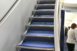 Stairs to the upper deck on the Boeing 747-8I. (Photo by Chris Sloan/Airchive.com)