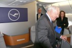 Boeing pioneer Joe Sutter onboard the Lufthansa 747-8I. (Photo by Chris Sloan/Airchive.com)