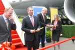 Ribbon cutting at Lufthansa 747-8I delivery event. (Photo by Chris Sloan/Airchive.com)