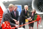 Ribbon cutting at Lufthansa 747-8I delivery event. (Photo by Chris Sloan/Airchive.com)