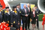 Ribbon cutting at Lufthansa 747-8I delivery event. (Photo by Chris Sloan/Airchive.com)