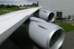 Wing and engines on the Lufthansa Boeing 747-8I. (Photo by Chris Sloan/Airchive.com)