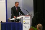 Lufthansa CEO Dr. Christoph Franz at the ceremonial signing of the delivery paperwork. (Photo by Chris Sloan/Airchive.com)