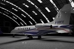 Learjet 85 in the hangar.