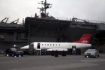 Learjet 85 mockup visits USS Intrepid.