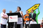 Philadelphia Deputy Mayor Rina Cutler addressing crowd. (Photo by Manny Gonzalez/NYCAviation)