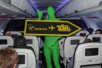 Green Man aboard Virgin America Flight 10. (Photo by Manny Gonzalez/NYCAviation)