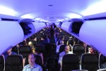 Mood lighting in the Main Cabin. (Photo by Manny Gonzalez/NYCAviation)