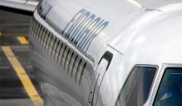 A Finnair E-170 in Helsinki prepares for departure to Brussels. (Photo by comedy nose)