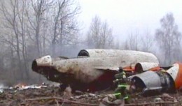 Wreckage of Polish Air Force Tu-154M 101 in Smolensk, Russia