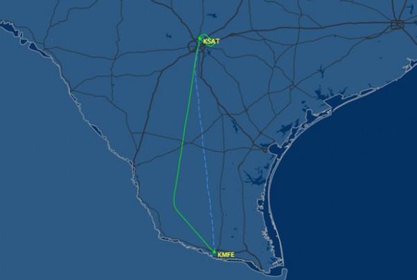 Flight path of American Airlines Flight 1178