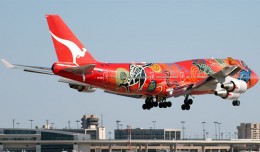 Photo of the Day: The Qantas 747-400ER known as "Wunala Dreaming" lands at Dallas Fort Worth