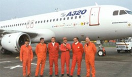 Airbus A320 first flight team