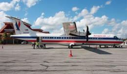 American Eagle ATR-72 (N414WF) on the ground in Camaguey, Cuba, for a charter flight