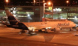 AeroGal's Boeing 767-300ER (HC-CIJ) at JFK's Terminal 4 prior to its late night departure. (Photo by Senga Butts)