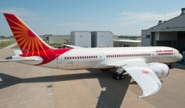 Air India's Boeing 787 Dreamliner, VT-ANI, outside of Boeing's Texas painting facility. (Photo by Boeing)