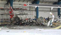 All that's left of CSA's ATR 42 OK-KFM is a charred pile of debris. (Photo by pozary.cz)