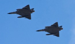 Two Brazilian Air Force Dassault Mirage 2000s. (Photo by Silvio Assuncao)