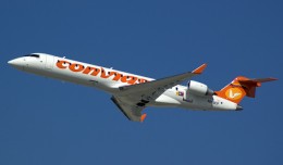 A new Conviasa Bombardier CRJ-700 delivery flight enroute to Caracas from Fort Lauderdale. (Photo by Mark Lawrence)