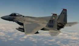 A McDonnell Douglas F-15C-35-MC Eagle out of the 71st Fighter Squadron, 1st Fighter Wing, at Langley Air Force Base, Va., flies over Washington D.C. (Photo by U.S. Air Force/Staff Sgt. Samuel Rogers)