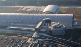 Aerial view of the Smithsonian National Air and Space Museum Steven F. Udvar-Hazy Center.