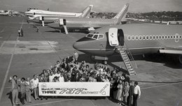 Southwest's first three Boeing 737-200s ready for delivery. Behind them are a new TWA 727 and City of Everett, the first-built 747. (Photo by Southwest Airlines)