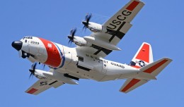 US Coast Guard HC-130 takes off from Lajes Air Base in the Azores. (Photo by João Eduardo Sequeira via wikipedia, CC-BY-SA)