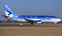 An Estonian Air Boing 737-300 (ES-ABJ) seen at Copenhagen wearing a special "Tallinn European Capital of Culture 2011" livery. (Photo by Eduard Heisterkamp via Wikipedia)
