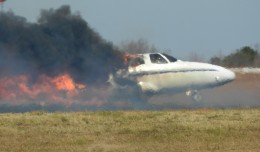 The Cessna Citation II (N6763L) was destroyed aft of the cockpit. (Photo by Alfred Langley via WSPA)