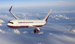 Artist's rendering of a Guggenheim Aviation Partners Boeing 767-300BCF. (Rendering by Boeing)