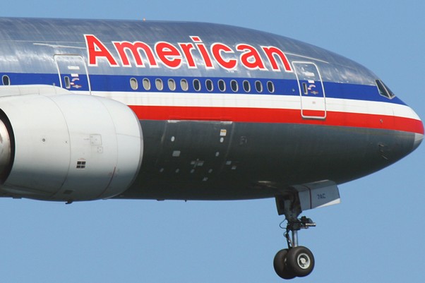 Up close with the shiny aluminum of an American Airlines 777. (Photo by Matt Molnar)