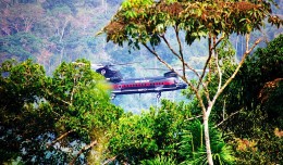 A Columbia Helicopters Boeing Vertol BV-234 Chinook helicopter (N241CH) seen in Peru. (Photo by Columbia Helicopters)