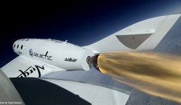 Frame from SS2 Boom Camera during first rocket-powered flight