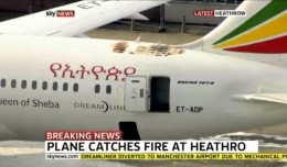 Image showing the fire damage to the Ethiopian 787