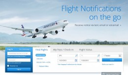 Clean lines, high resolution images, and important info all up front on the American Air site